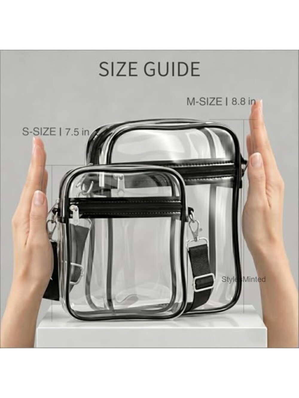 Clear Stadium Approved Crossbody Purse, Transparent Messenger Bag With Thick View 4